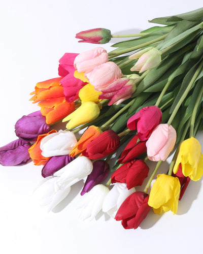 Real Touch Artificial Silk Tulips Bulk