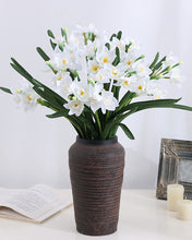 Load image into Gallery viewer, White Artificial Daffodil Flowers Bush
