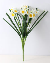 Load image into Gallery viewer, White Artificial Daffodil Flowers Bush
