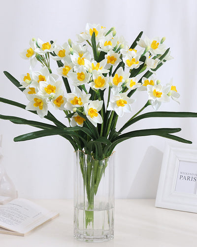 Quality White Artificial Daffodil Bush