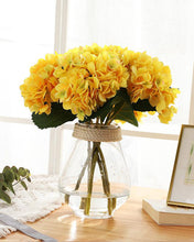 Load image into Gallery viewer, Yellow Silk Hydrangea Stem Look Real
