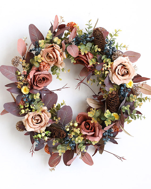 Fall Rose Eucalyptus Wreath