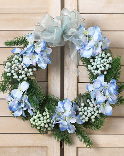 Pine Hydrangea Snowberry Wreath 